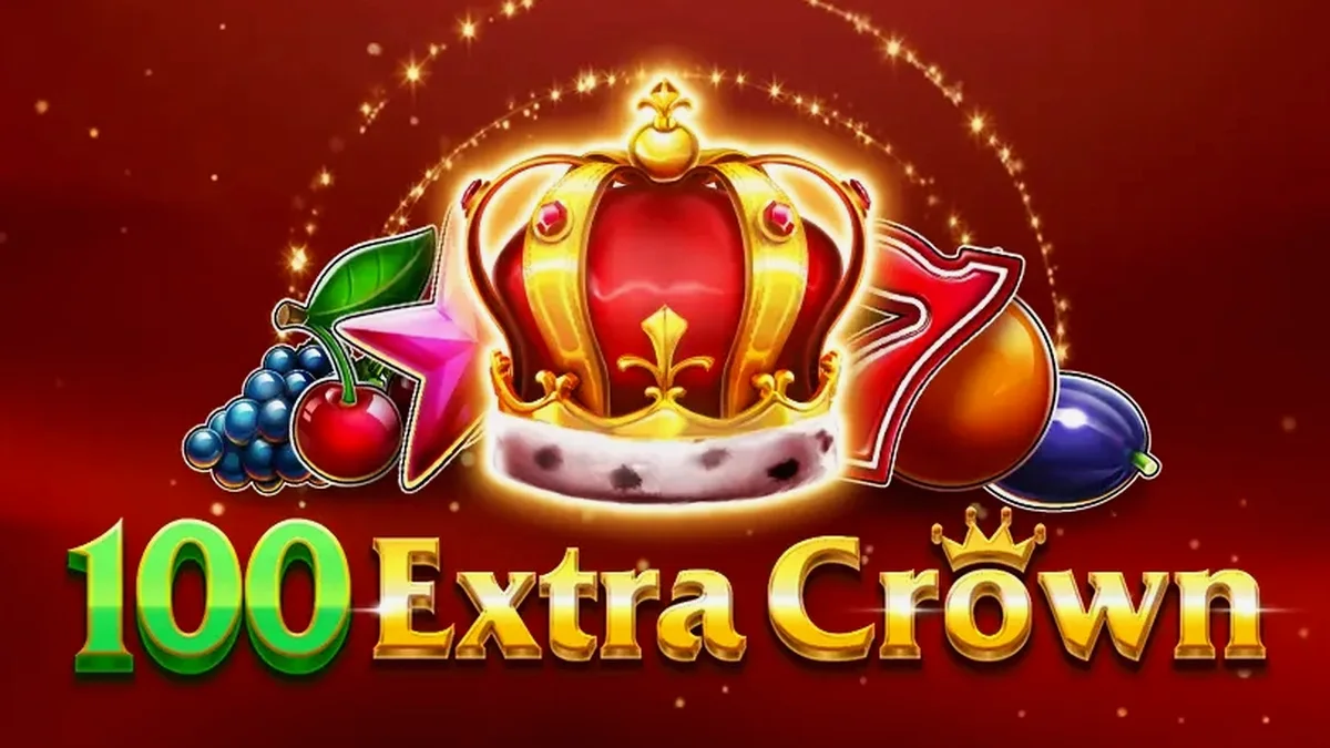 100 Extra Crown slot game interface na may mga prutas at korona