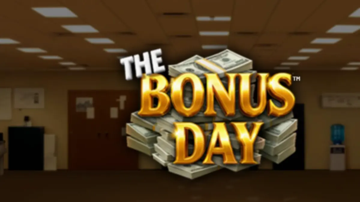 The Bonus Day slot machine interface na may temang opisina