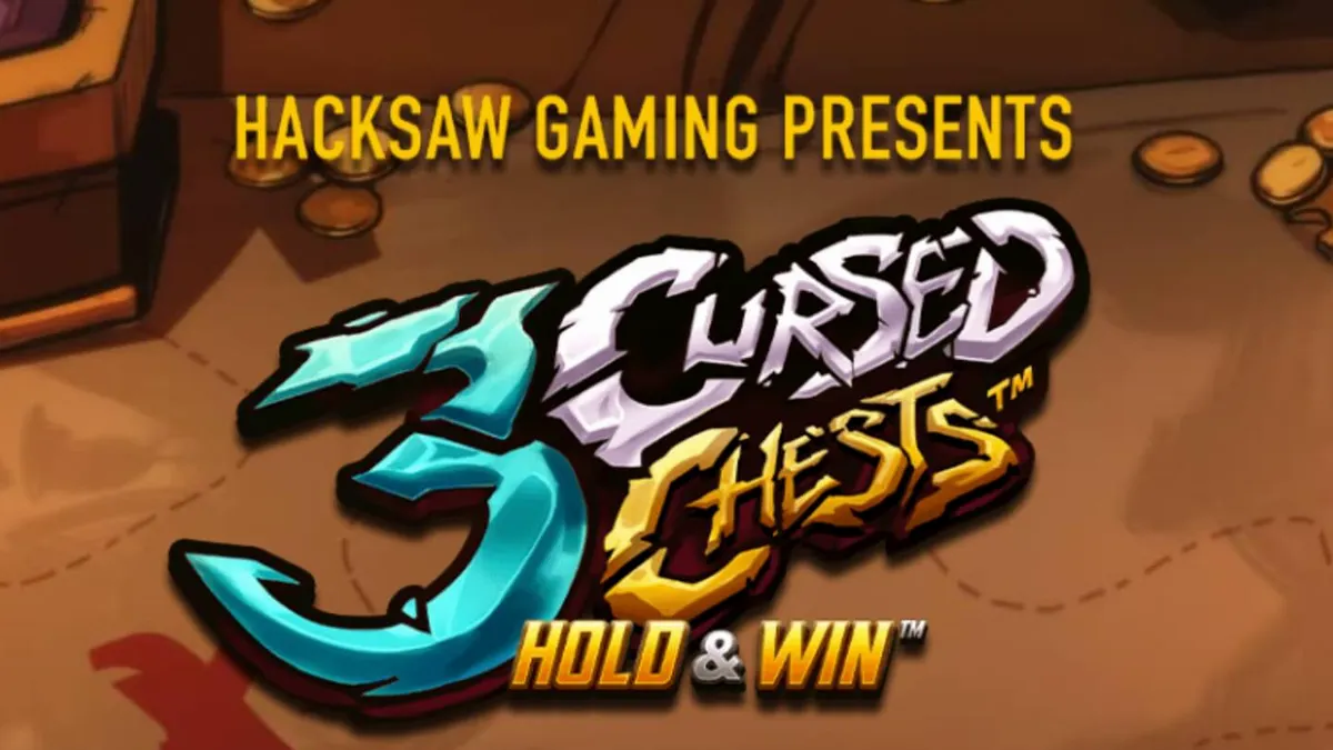 3 Cursed Chests: Hold & Win slot gameplay screen na nagpapakita ng mga mahiwagang dibdib at pirata.